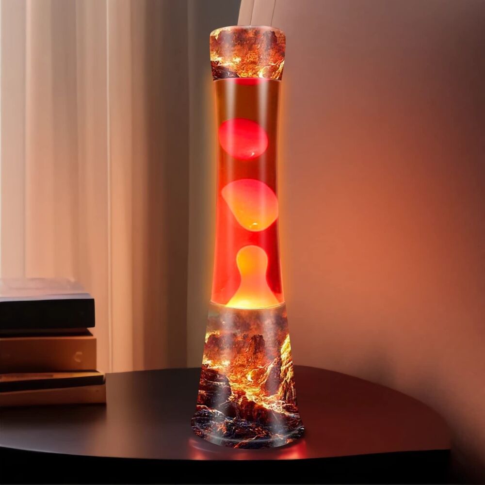 Motion Light, Volcano Lamp Orange Liquid Red Wax